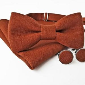 Burnt Orange Pre-Tied Bow Tie + Suspenders